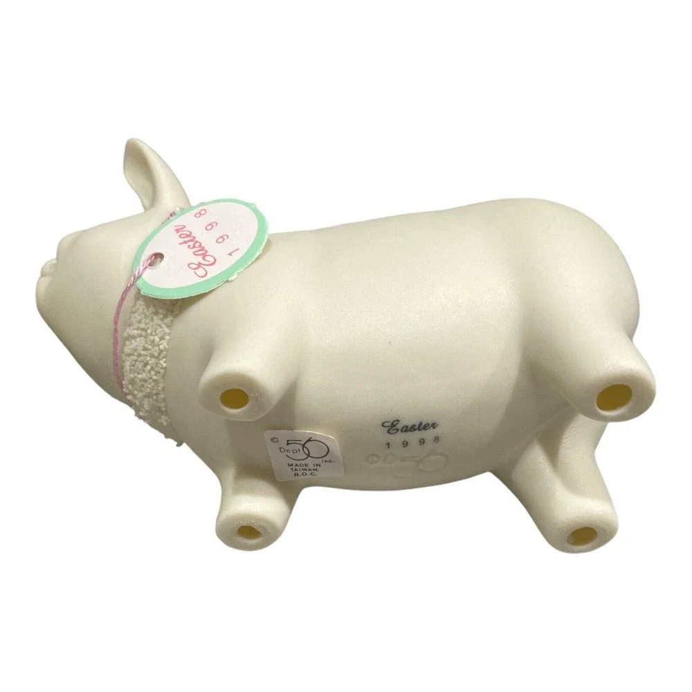 Vintage Department 56 Easter 1998 Set of 2 Pig Figurines #23773 & 23774 - Picture 8 of 8